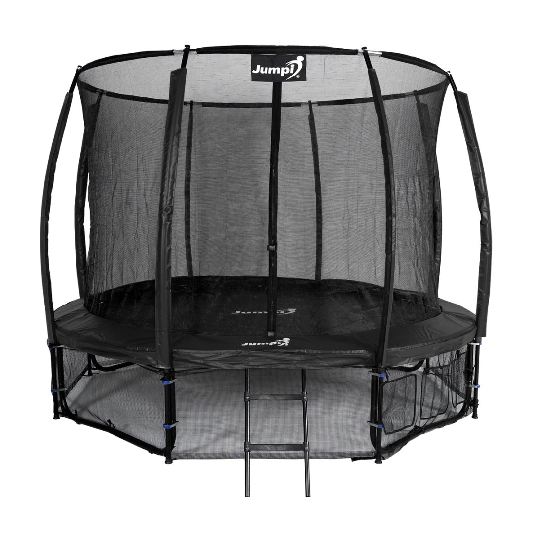 Trampolina Ogrodowa Jumpi 312cm/10FT Maxy Comfort Plus Czarna Z Wewnętrzną Siatką